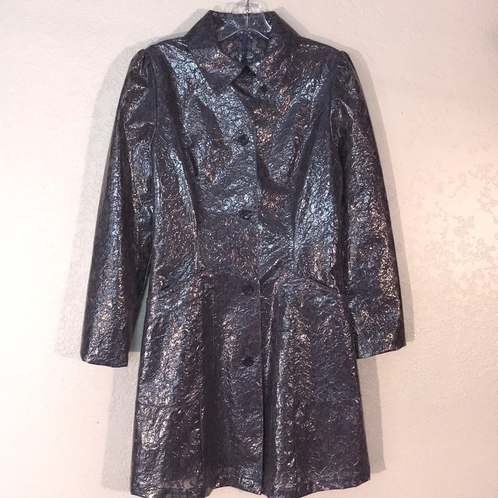 NWT Tailored Lace Semi-Sheer Raincoat - Picture 1 of 5